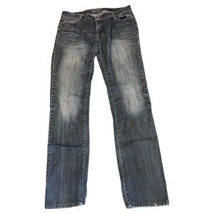 Ten 25 Jeans Womens Juniors Size 11/12 Low Rise Straight Cut Denim Studded